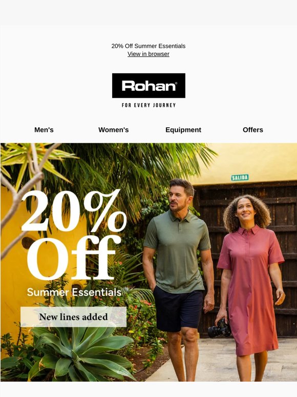 Free delivery and 20% Off Summer Essentials