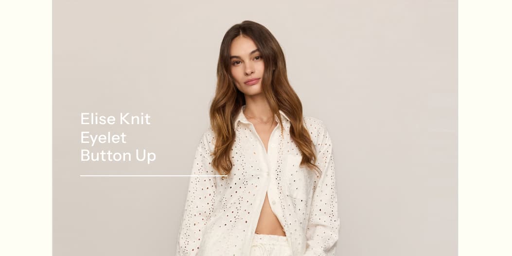 Shop Elise Knit Eyelet Button Up
