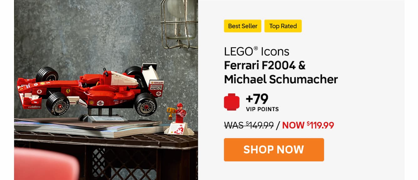 LEGO® Icons Ferrari F2004 & Michael Schumacher