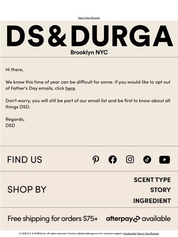 Opt Out of Father's Day Emails