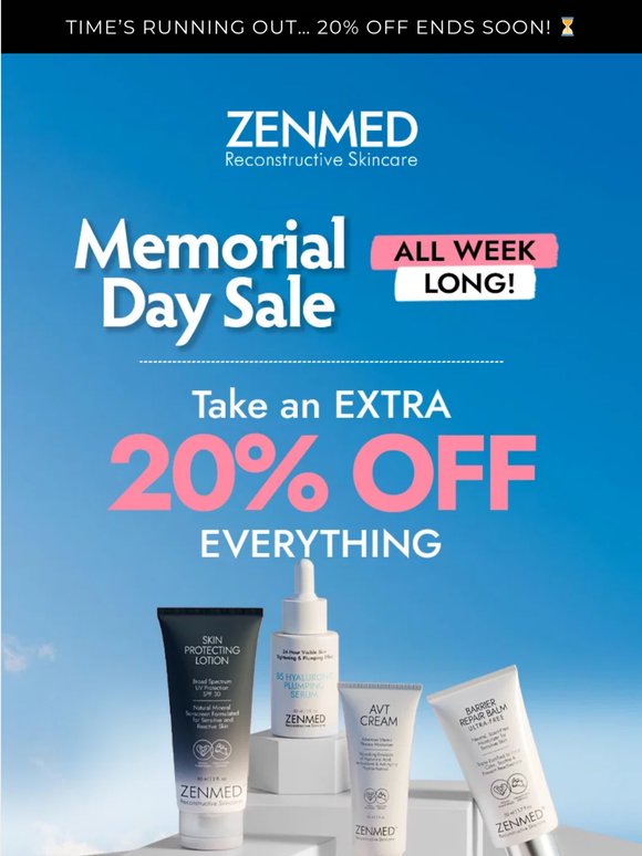 🚨Tick Tock: 20% OFF Sitewide Ends Soon⏰
