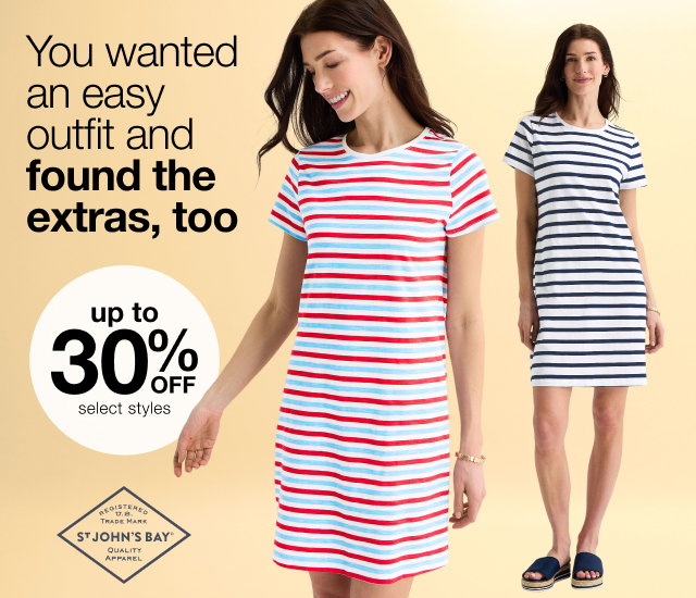 up to 30% off Women’s St. John’s Bay Apparel