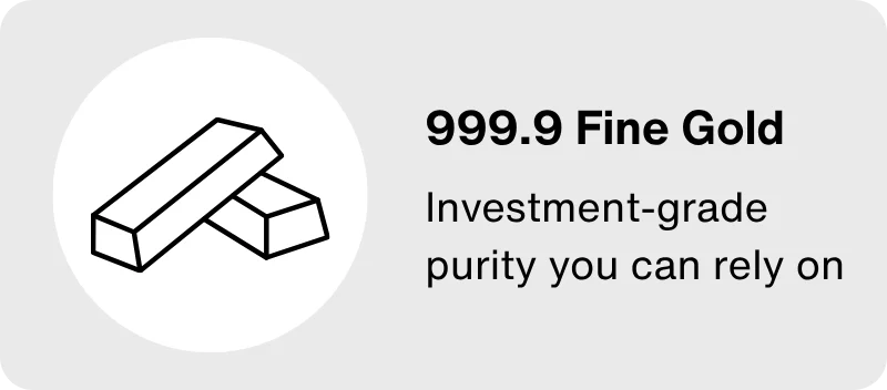 999.9 Fine Gold: Investment-grade purity you can rely on