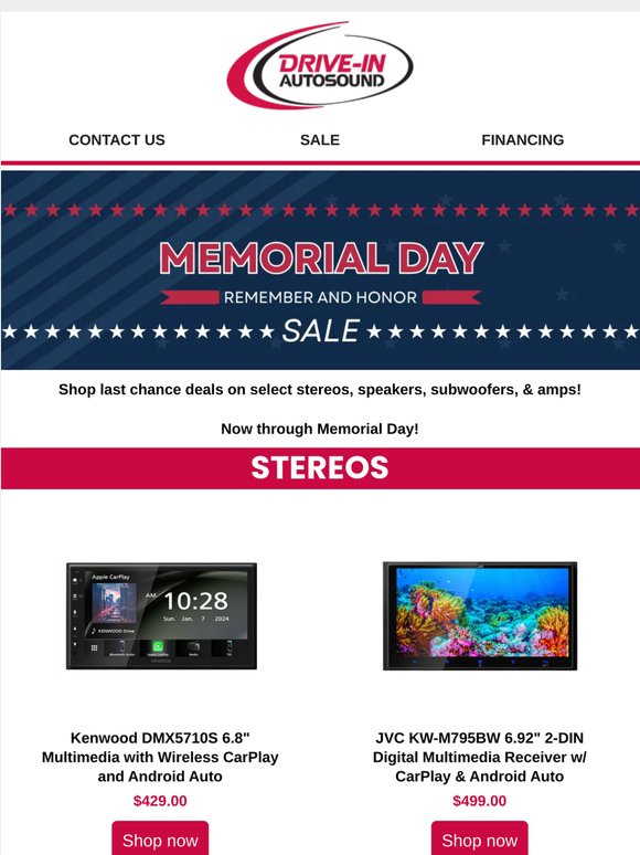 🇺🇸 Memorial Day Savings this Weekend 🇺🇸