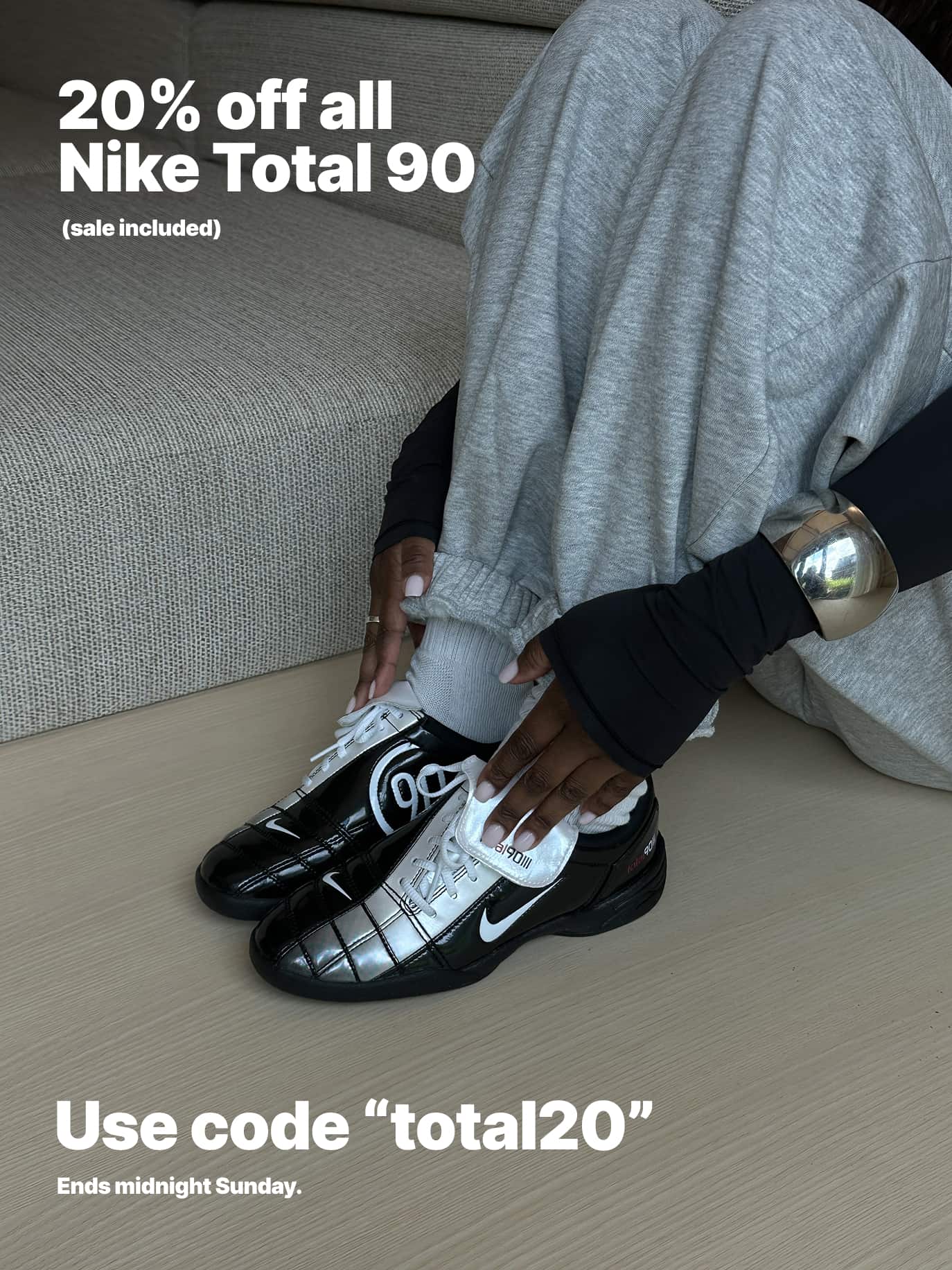 Get 20% off all Nike Total 90 with code "total20"