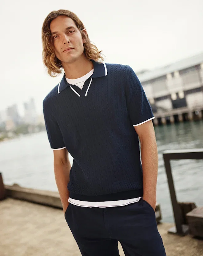 Kelly Cable Knit Polo