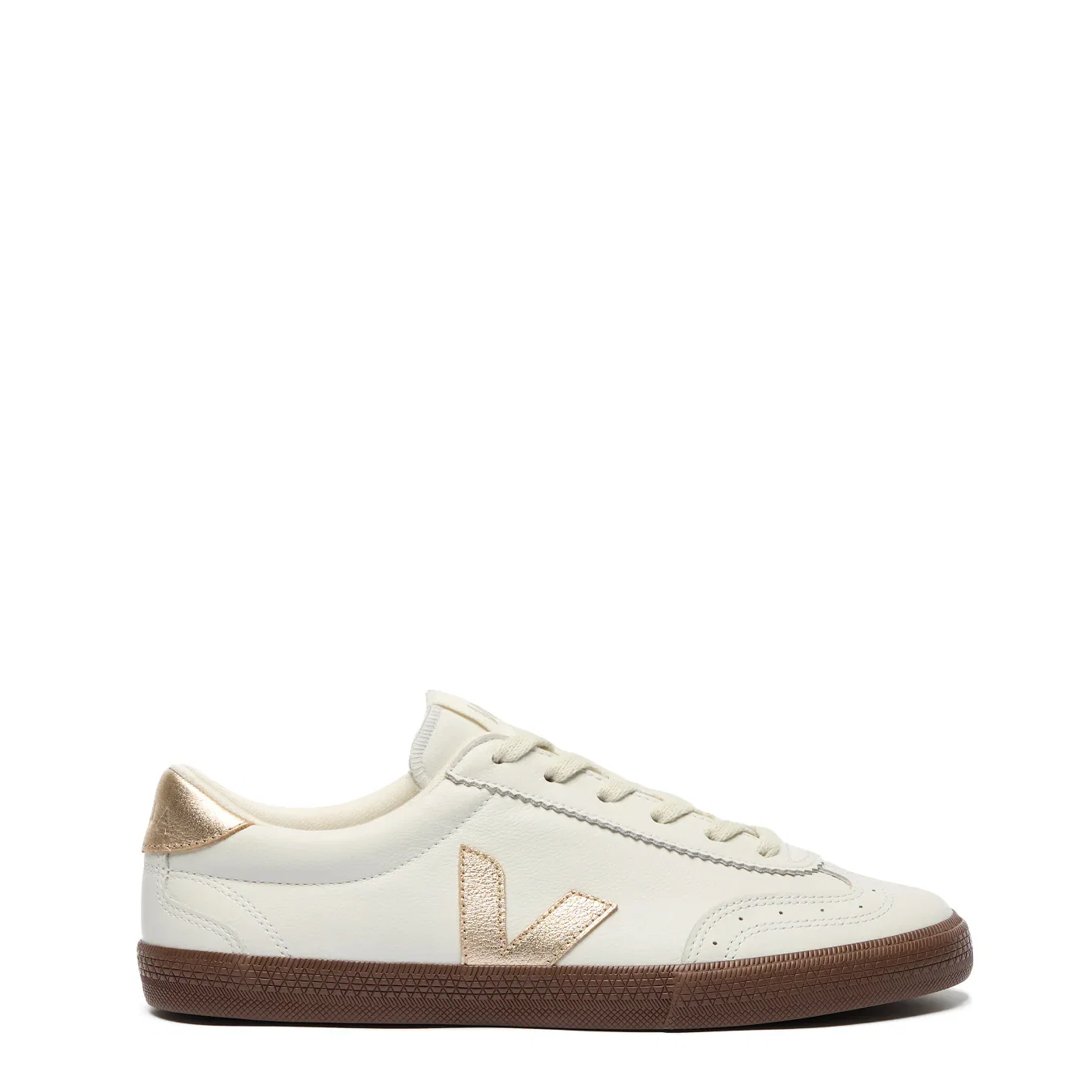 Image of Veja Womens Volley Leather Trainer White Platine Bark