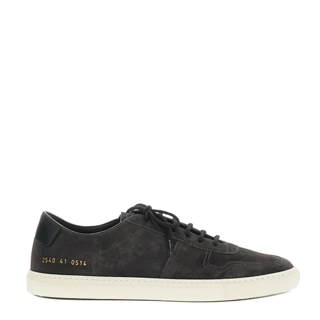 Image of Common Projects BBall Slim Deconstructed Suede Trainer Off Black