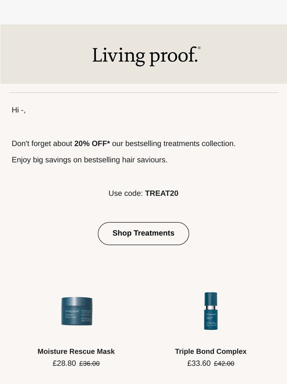 Don't miss out: 20% OFF* treatments