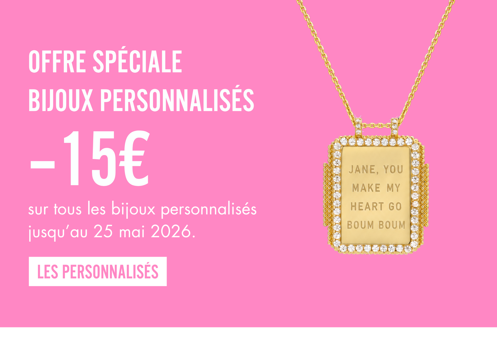 Offre spéciale — Bijoux Personnalisés