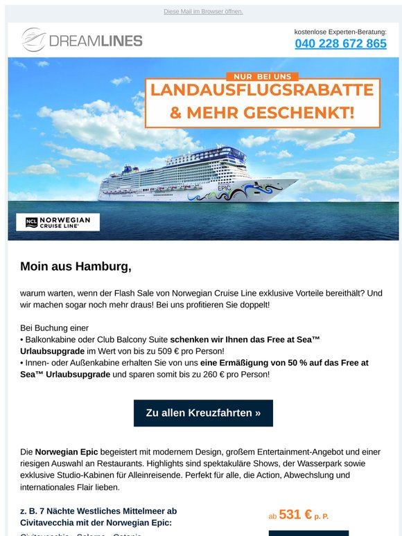 Wir schenken Ihnen Landausflugsrabatte und mehr
