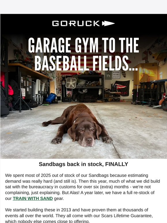 GARAGE GYM TO THE BASEBALL FIELDS…
