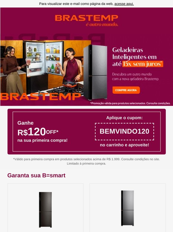 🧊 TARIFA REDUZIDA: Nova Geladeira Inteligente com R$ 400 de desconto no cupom! 🥩