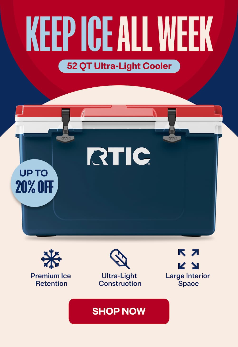 52 QT Ultra-light cooler up to 10% off