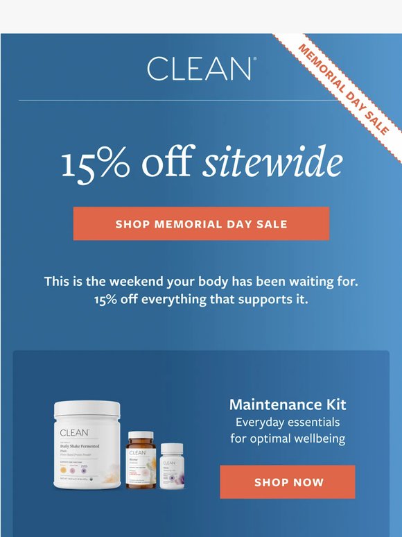 2 Days Left: 15% Off Everything