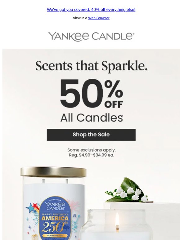 50% Off Summer Candles! 🏖️ No Sunscreen Needed