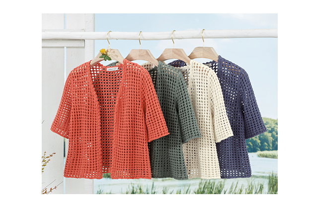 Latticed Sweater Shrug hanging shot