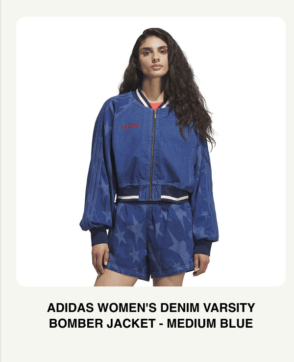 adidas Womens Denim Varsity Bomber Jacket - Medium Blue