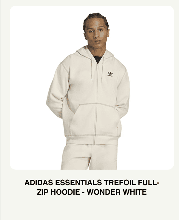 adidas Essentials Trefoil Full-Zip Hoodie - Wonder White