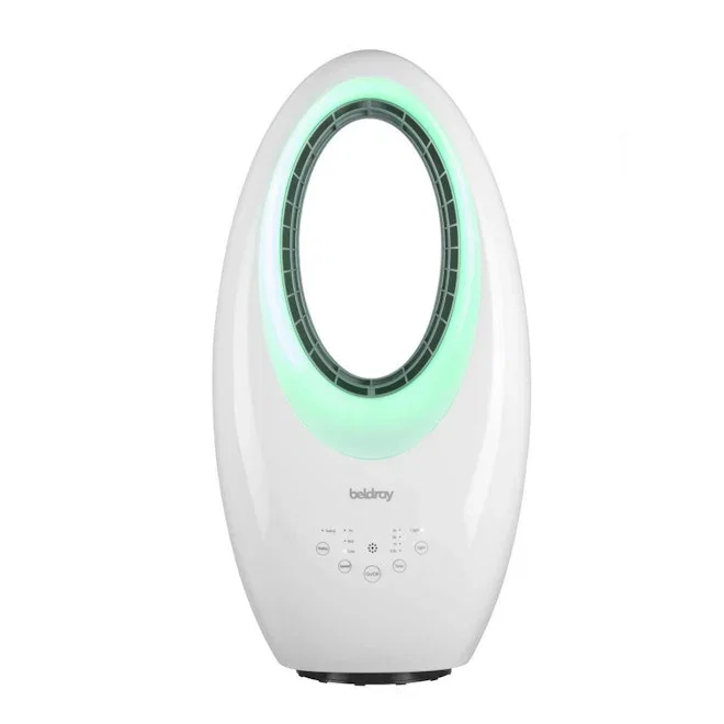 Compact bladess fan in white