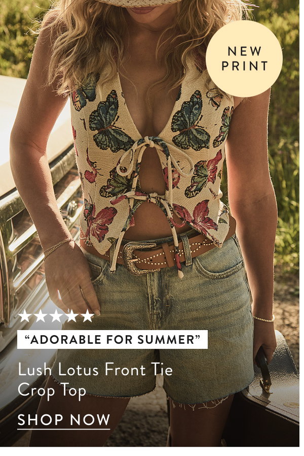 Lush Lotus Front Tie Crop Top