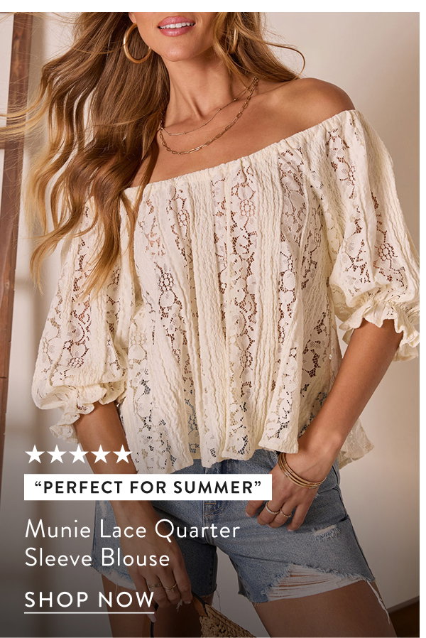 Munie Lace Quarter Sleeve Blouse