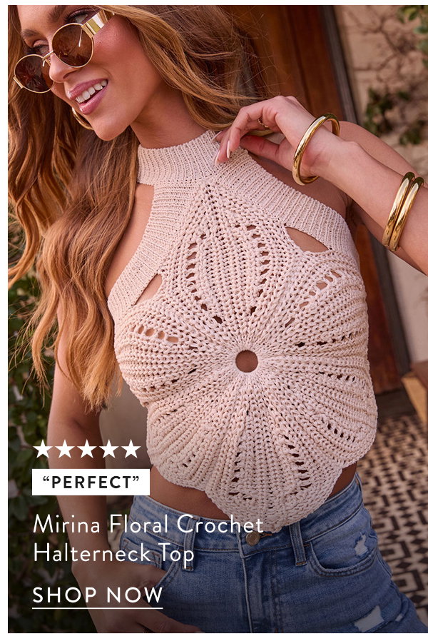 Mirina Floral Crochet Halterneck Top