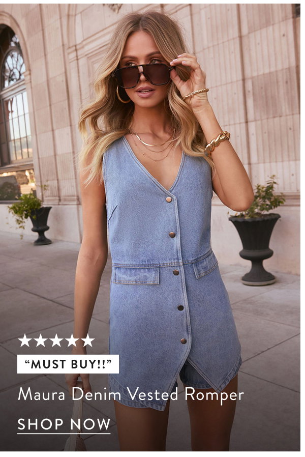 Maura Denim Vested Romper