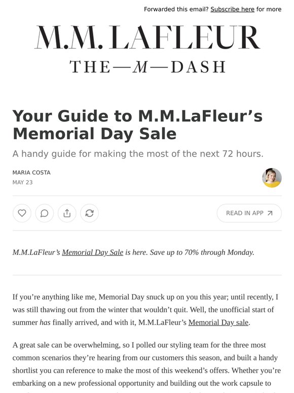 Your Guide to M.M.LaFleur’s Memorial Day Sale