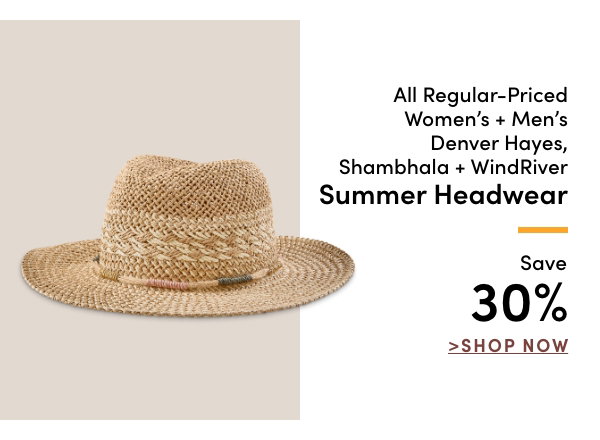 All Regular-Priced Women's Denver Hayes, Shambhala + WindRiver Summer Headwear Save 30%