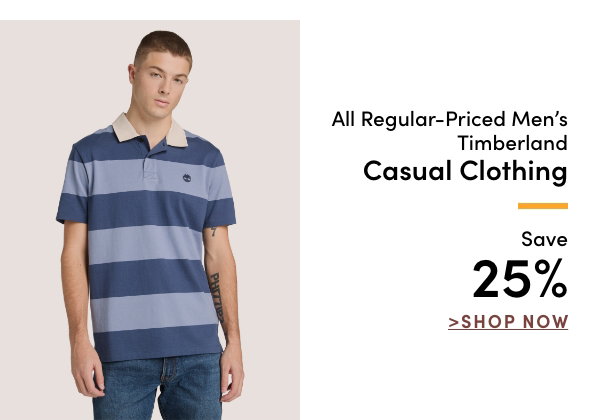 All Regular-Priced Men's Timberland Casual Clothing Save 25%