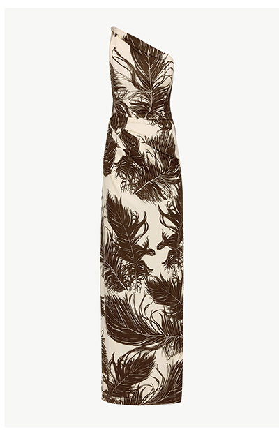 Feather Jersey Maxi Dress
