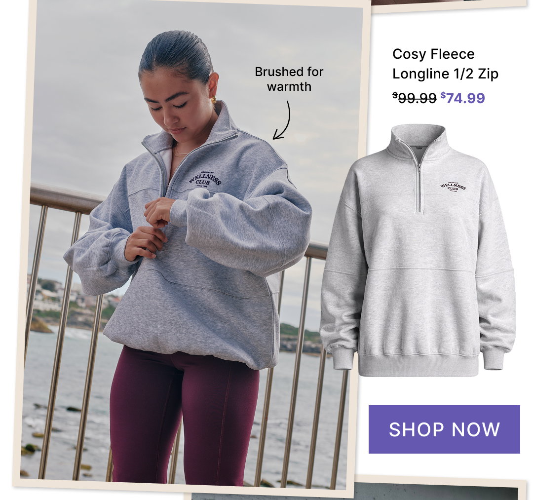 Cosy Fleece Longline 1/2 Zip