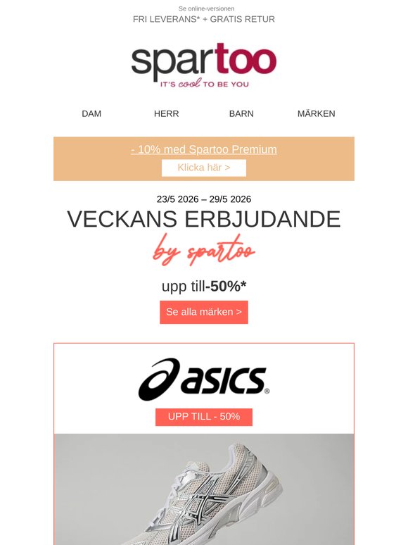 🔥 Veckans erbjudande ger dig upp till 50 % rabatt på Asics, Crocs med fri frakt