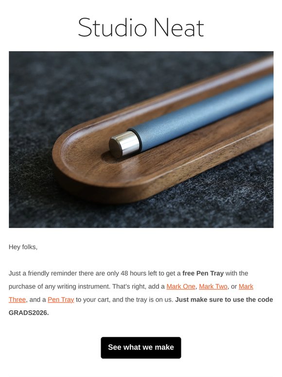 48 hours left to get a free Pen Tray!