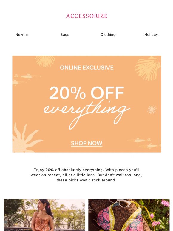 Take 20% off Absolutely Everything…