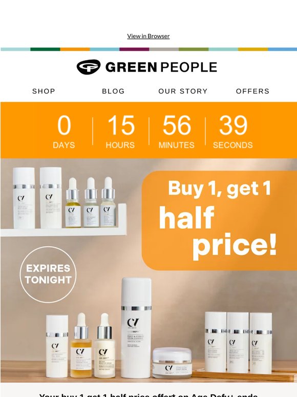 —, buy 1 get 1 half price on Age Defy+