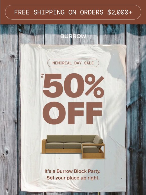 Your reason to party: Up to 50% off sitewide + free shipping
