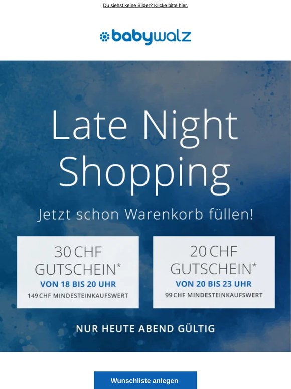 Nur heute: Deine Late Night 🌙