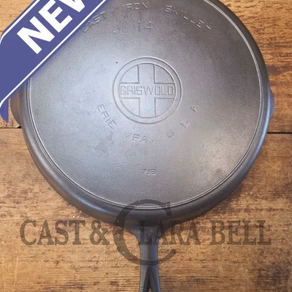The biggest handled skillet made by Griswold!  Huge, 1930's Griswold No. 14 Skillet with Large Block Logo and Heat Ring, 718