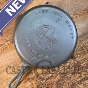 1930's Griswold #8 Skillet with Large Block Logo and Smooth Bottom, 704 S