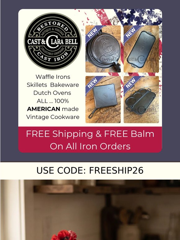 Griswold Restock - FREE SHIPPING & FREE BALM This Weekend!  Big Skillets - Flop Griddles and MORE!