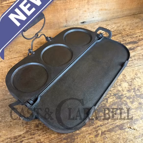 1870's Reconstruction Era! Fully Marked G.H. Phillips pancake flop griddle.  Patent 1878  Troy, NY
