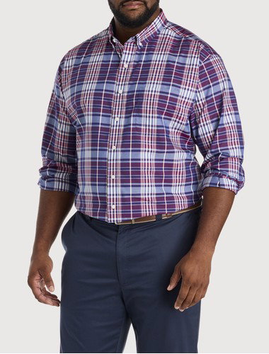 Large Plaid Performance Sport Shirt