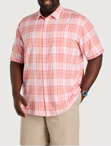 Microfiber Medium Plaid Sport Shirt