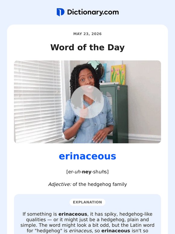 No Need to Bristle: It's Just "Erinaceous"