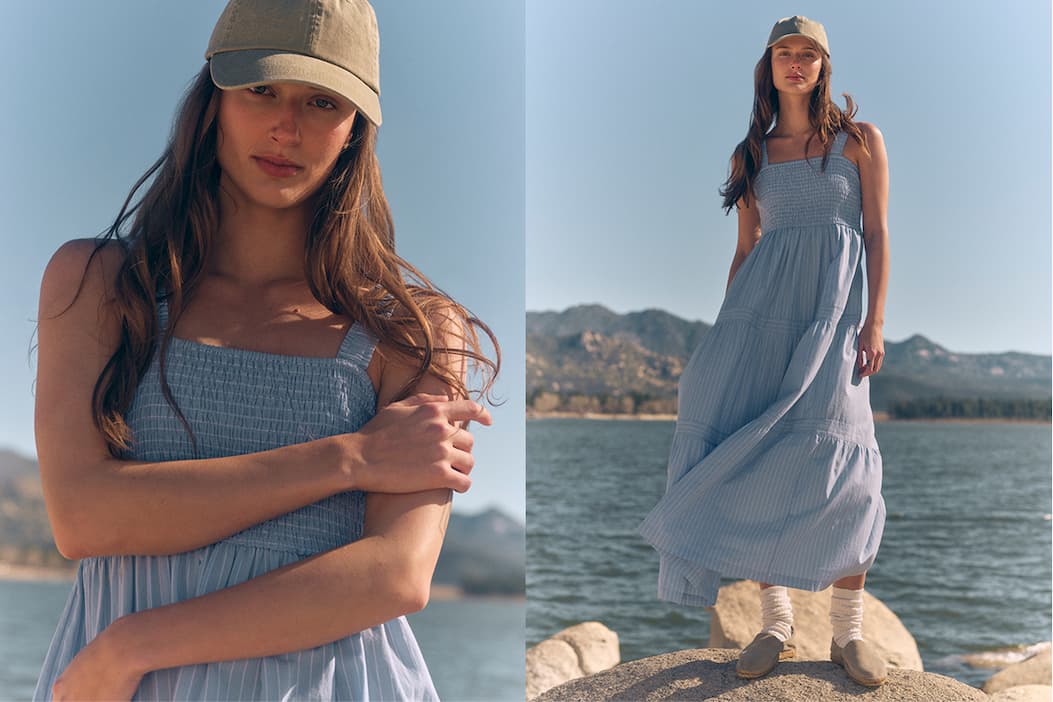 Women's Smocked Tiered Midi Dress