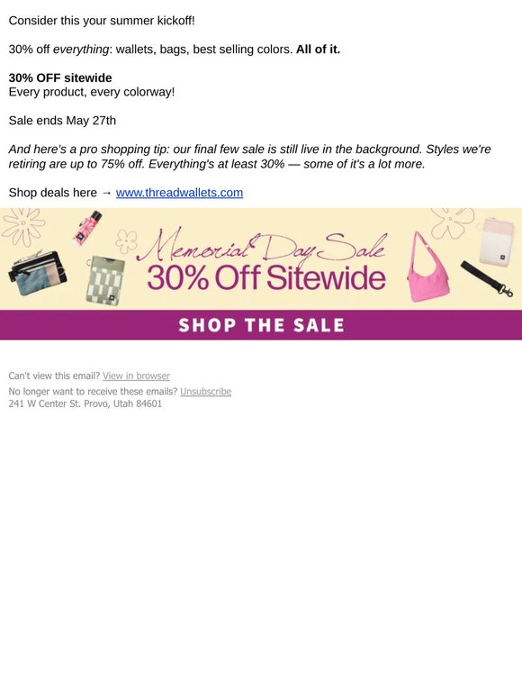 30% off ALL of it!