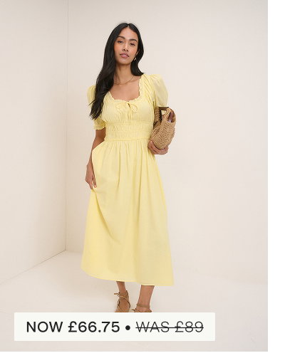 Butter Yellow Tula Midi Dress 