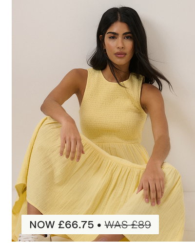 Yellow Sleeveless Tiered Charlie Midi Dress